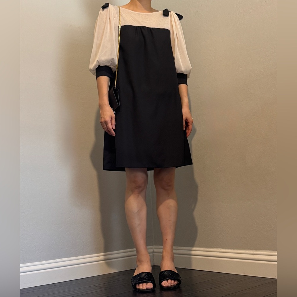 Plastic Island Black and Cream Mini Dress